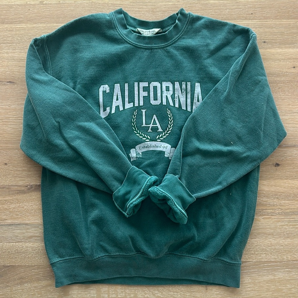 Miss Selfridge california sweatshirt in green